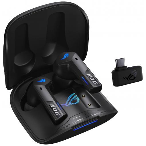 Asus ROG Cetra True Wireless Speednova špuntová sluchátka (In Ear) Bluetooth® stereo černá Potlačení hluku Nabíjecí pouzdro Gaming