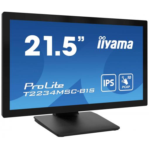 Iiyama ProLite T2234MSC-B1S dotykový monitor Energetická třída (EEK2021): E (A - G) 54.6 cm (21.5 palec) 1920 x 1080 Pixel 16:9 18 ms HDMI™, DisplayPort,