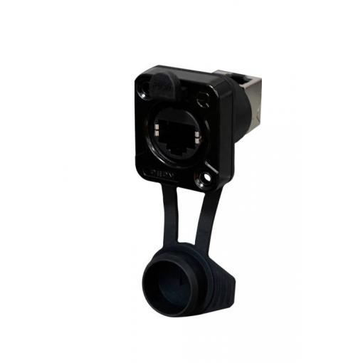 Rean AV RJ45 feedthrough, 90° UP, IP65 Airtight, BULK RRE8F-Z-011-0 zásuvka, vestavná černá 100 ks