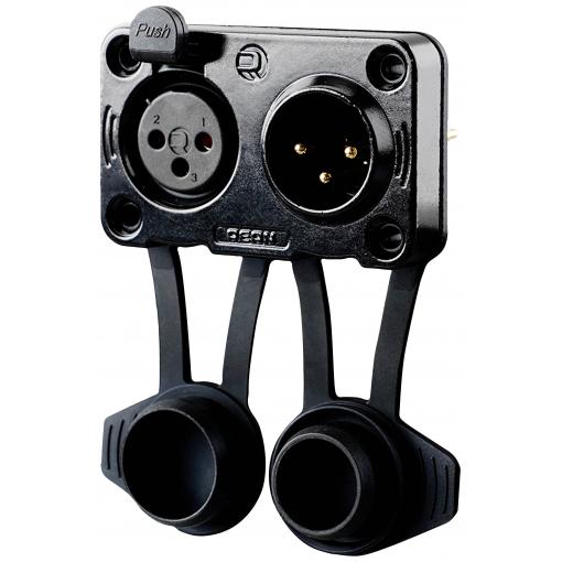 Rean AV RRX3MF-Z-012-1 XLR konektor zástrčka, vestavná, zásuvka, vestavná Pólů: 3 černá 1 ks