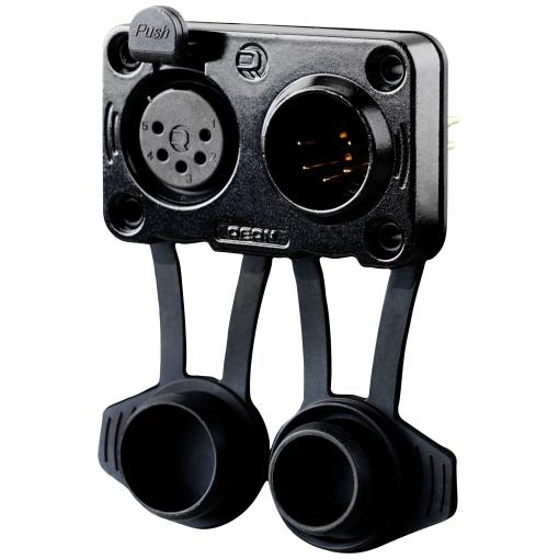 Rean AV RRX5MF-Z-012-1 XLR konektor zástrčka, vestavná, zásuvka, vestavná Pólů: 5 černá 1 ks