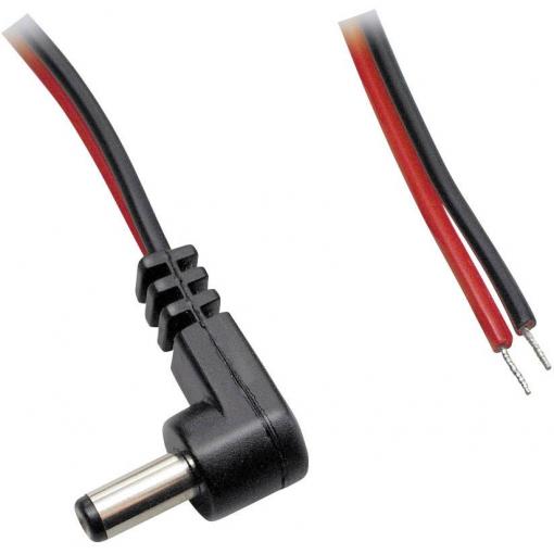 BKL Electronic 075107 nízkonapěťový připojovací kabel nízkonapěťová zástrčka - kabel s otevřenými konci 5.50 mm 2.10 mm 5.00 m 1 ks