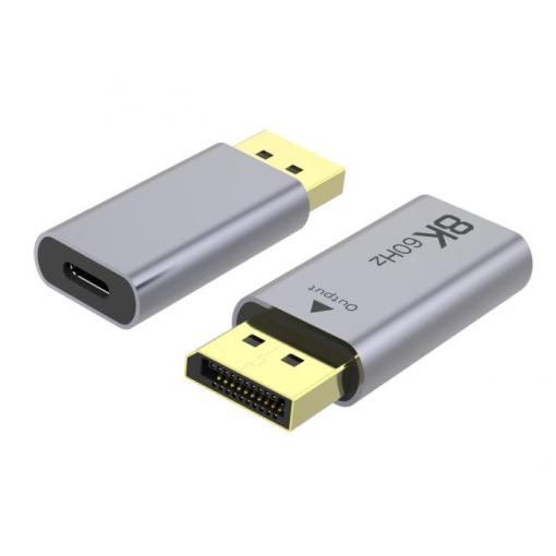 Adaptér USB-C na DisplayPort DP1.4, 8K@60Hz, hliníkové pouzdro