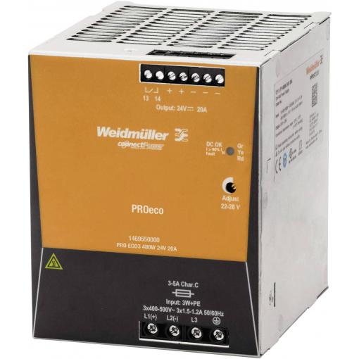 Weidmüller 1469550000 síťový zdroj na DIN lištu 12 V/DC 20 A 480 W Počet výstupů:1 x Obsah 1 ks