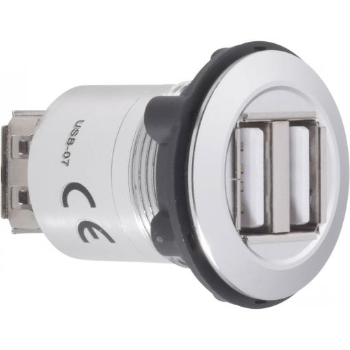TRU COMPONENTS USB-07 Dvojitý USB vestavný konektor zásuvka, vestavná 2x USB zásuvka typ A ⇔ 2x zásuvka USB typ A Množství: 1 ks