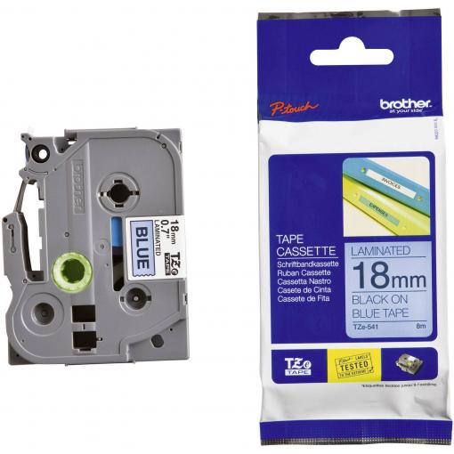 etikety Brother TZe, TZ TZe-541 PET Barva pásky: modrá Barva písma:černá 18 mm 8 m