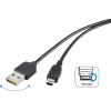 Renkforce USB kabel USB 2.0 USB-A zástrčka, USB Mini-B zástrčka 1.80 m černá oboustranně zapojitelná zástrčka, pozlacené kontakty RF-4096107