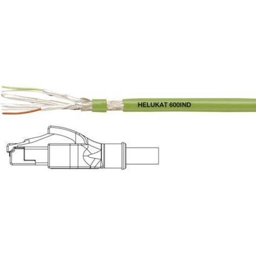 HELU 806618-1 RJ45 síťové kabely, propojovací kabely CAT 6A S/FTP 0.50 m zelená krytí PUR, stínění pletivem, fóliové stínění, flexibilní vnitřní vodič 1 ks