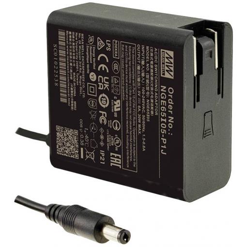 MEAN WELL NGE65I24-P1J zásuvkový napájecí adaptér, stálé napětí, 65 W