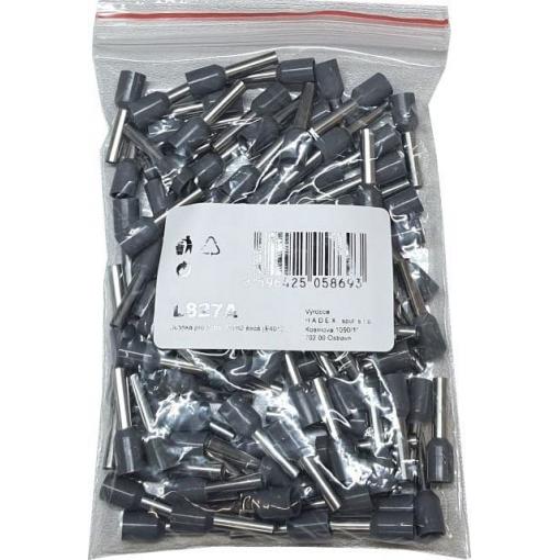 Kabelová dutinka 4 mm² šedá E4012, balení 100 ks
