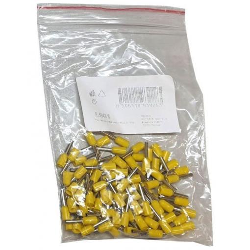 Kabelová dutinka 1 mm² žlutá E1008, balení 100 ks