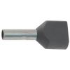 Dutinka pro dva kabely 2,5mm2 šedá (TE2,5-10), balení 100ks