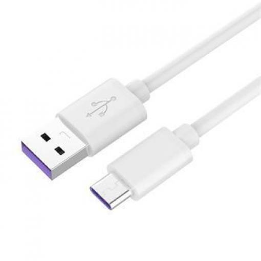 Kabel USB 2.0 USB-A / USB-C, 2 m, 5 A, bílý