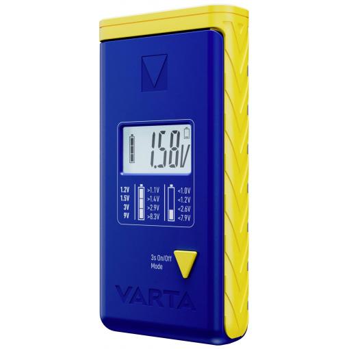 Varta LCD Battery Test zkoušečka baterií a akumulátorů, typy 1,2 V, 1,5 V, 3 V, 9 V, 00893 101 111