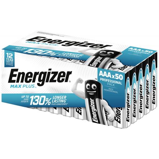 Energizer Max Plus mikrotužková baterie AAA alkalicko-manganová, 1.5 V, 50 ks