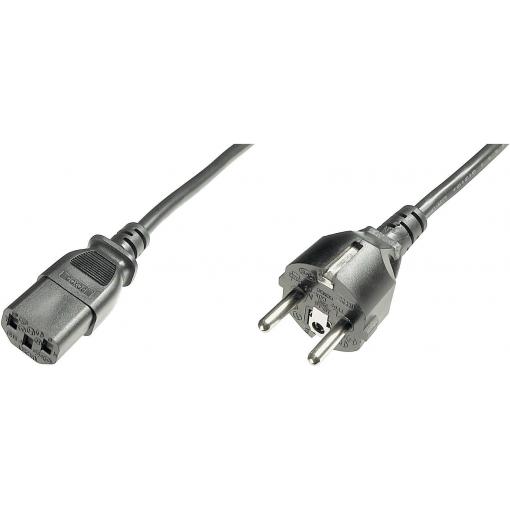 Digitus napájecí kabel [1x zástrčka s ochranným kontaktem - 1x IEC C13 zásuvka 10 A] 1.20 m černá