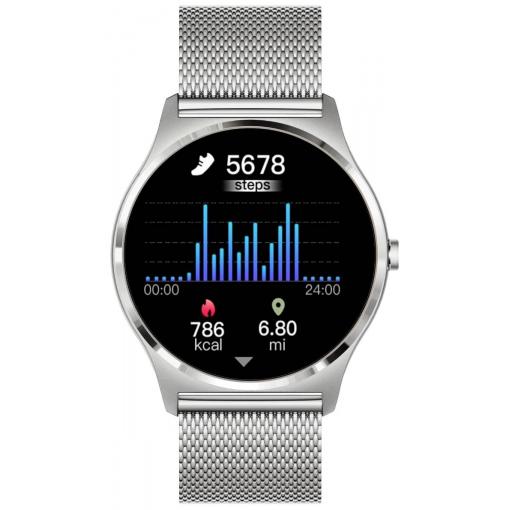 XCOAST JOLI XC PRO chytré hodinky 45 mm Topazová stříbrná