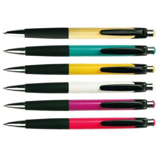 Kuličkové pero AH505, 0,7 mm, mix barev, gumový úchop