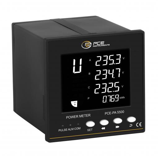 PCE Instruments Power Analyzer síťový analyzátor 3fázové, 1fázové Měření spotřeby energie, Grafický displej