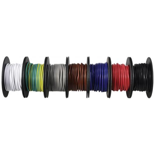 TRU COMPONENTS TC-12112368 lanko/ licna, 1.0 mm², černá, bílá, červená, modrá, hnědá, šedá, žlutozelená, 1 sada