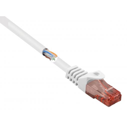 Renkforce RF-5043882 RJ45 síťové kabely, propojovací kabely CAT 6 U/UTP 3.00 m bílá s ochranou, bez halogenů 1 ks