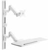 SpeaKa Professional SP-MM-960 držák na zeď pro monitor s držákem ke klávesnici, Nad sebou 43,2 cm (17) - 109,2 cm (43) bílá nastavitelná výška, nakláněcí,