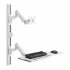 SpeaKa Professional SP-MM-960 držák na zeď pro monitor s držákem ke klávesnici, Nad sebou 43,2 cm (17) - 109,2 cm (43) bílá nastavitelná výška, nakláněcí,