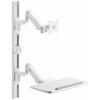 SpeaKa Professional SP-MM-960 držák na zeď pro monitor s držákem ke klávesnici, Nad sebou 43,2 cm (17) - 109,2 cm (43) bílá nastavitelná výška, nakláněcí,