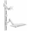 SpeaKa Professional SP-MM-960 držák na zeď pro monitor s držákem ke klávesnici, Nad sebou 43,2 cm (17) - 109,2 cm (43) bílá nastavitelná výška, nakláněcí,