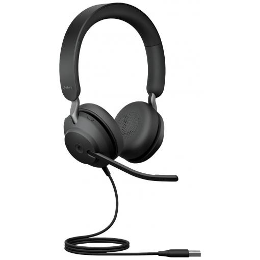 Jabra Jabra Evolve2 40 SE MS Stereo - Headset - On-Ear Headset otevřená (On Ear) kabelová stereo černá Počítače