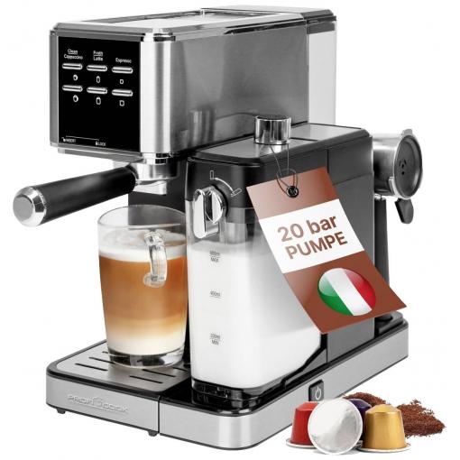 Profi Cook PC-ES-KA 1266 Kávovar nerezová ocel s automatickým pěnovačem mléka