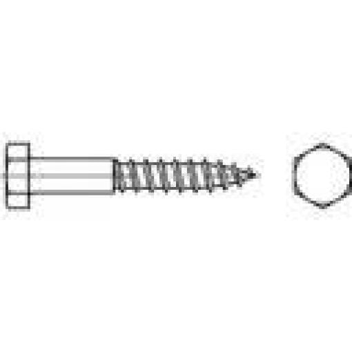 TOOLCRAFT 109272 šestihranný šroub 16 mm 220 mm vnější šestihran DIN 571 ocel galvanizováno zinkem 25 ks