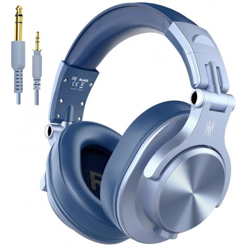 OneOdio Fusion A70 Headset uzavřená (Over Ear) Bluetooth® stereo modrá High-Resolution Audio headset, otočná sluchátka DJ