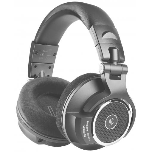 OneOdio Monitor 80 sluchátka uzavřená (Over Ear) kabelová stereo černá High-Resolution Audio složitelná, otočná sluchátka studiové