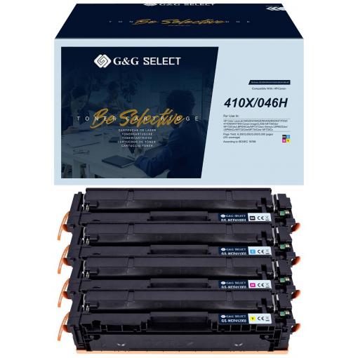 G&G Toner náhradní Canon, HP 410X, 046H kompatibilní kombinované balení černá, azurová, purppurová, žlutá GS-H410X-4P
