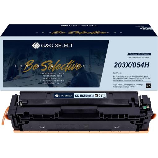 G&G Toner náhradní Canon, HP 203X kompatibilní černá CF540X/Cartridge 054H Black GS-HCF540X(U)