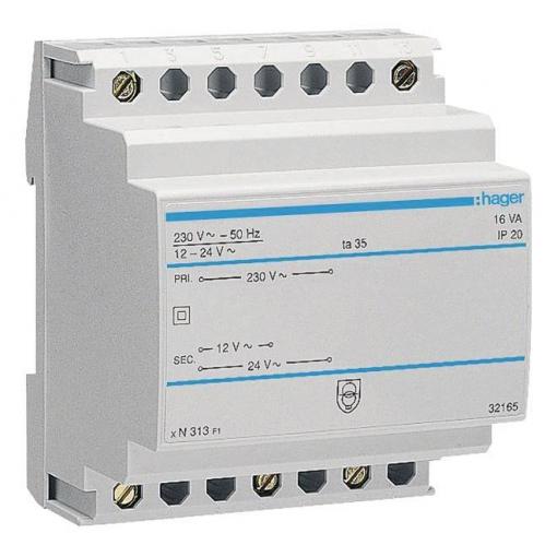 Hager ST313 bezpečnostní transformátor 12 V, 24 V 1.33 A