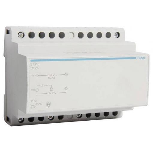Hager ST315 bezpečnostní transformátor 12 V, 24 V 5.25 A