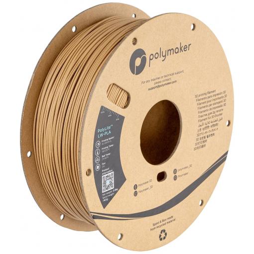Polymaker PA08004 PA08004 vlákno pro 3D tiskárny LW-PLA Matná, Nízká hustota 1.75 mm 800 g dřevo PolyLite™ 1 ks