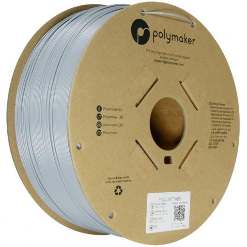 Polymaker PE01024 PE01024 vlákno pro 3D tiskárny ABS plast Žáruvzdorné, Nárazuvzdorný, Bez zápachu 1.75 mm 3000 g šedá PolyLite™ 1 ks