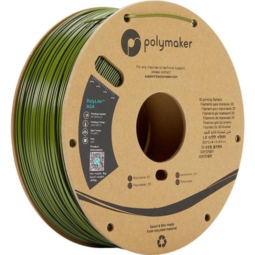 Polymaker PF01009 Army Green vlákno pro 3D tiskárny ASA odolné proti povětrnostním vlivům, odolné proti UV záření, Žáruvzdorné 1.75 mm 1000 g armádní zelená