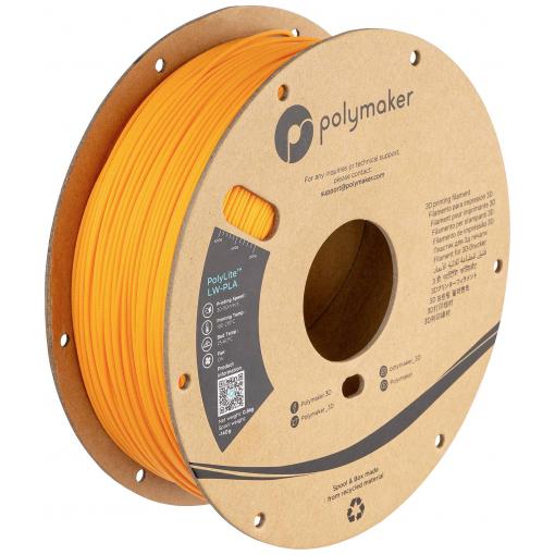 Polymaker PA08007 PA08007 vlákno pro 3D tiskárny LW-PLA Matná, Nízká hustota 1.75 mm 800 g jasně oranžová (matná) PolyLite™ 1 ks
