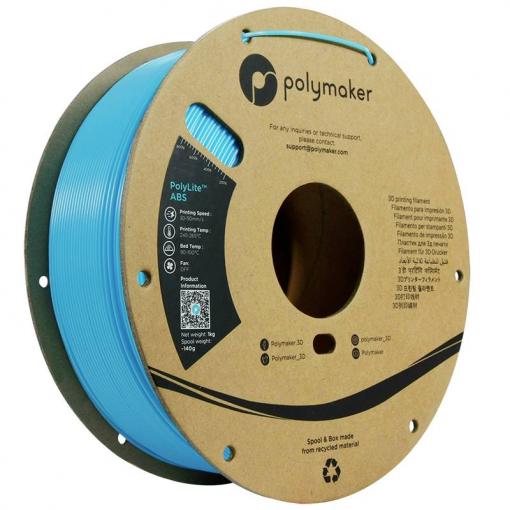 Polymaker PE01031 PE01031 vlákno pro 3D tiskárny ABS plast Žáruvzdorné, Nárazuvzdorný, Bez zápachu 1.75 mm 1000 g světle modrá PolyLite™ 1 ks