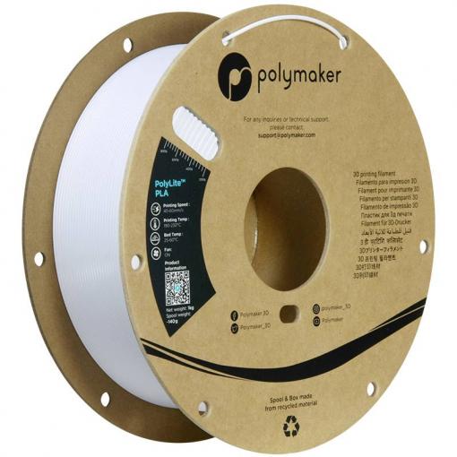 Polymaker PA02096 PA02096 vlákno pro 3D tiskárny PLA plast Vysoká tuhost, Vysoká pevnost v tahu 1.75 mm 1000 g studená bílá PolyLite™ 1 ks
