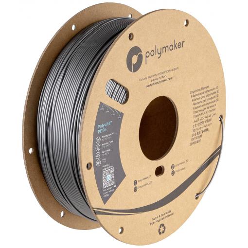 Polymaker PB01012 PB01012 vlákno pro 3D tiskárny PETG plast Žáruvzdorné, Vysoká pevnost v tahu 1.75 mm 1000 g stříbrná PolyLite™ 1 ks