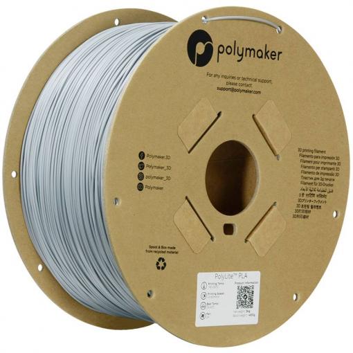 Polymaker PA02035 6938936712459 vlákno pro 3D tiskárny PLA plast Vysoká tuhost, Vysoká pevnost v tahu 1.75 mm 3000 g šedá PolyLite™ 1 ks