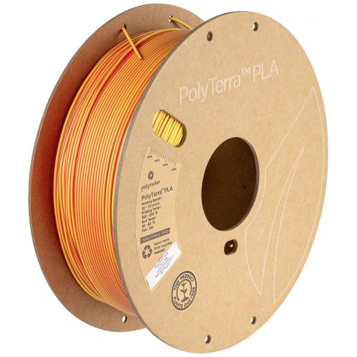 Polymaker PA04019 Dual vlákno pro 3D tiskárny PLA plast Nižší obsah plastů, Matná 1.75 mm 1000 g Východ slunce, červená, žlutá PolyTerra™ 1 ks