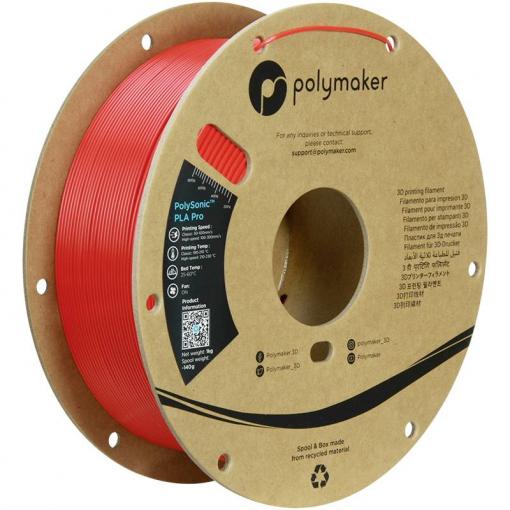 Polymaker PA13005 PA13005 vlákno pro 3D tiskárny PLA+ Filament pro vysokorychlostní 3D tisk, Nárazuvzdorný 1.75 mm 1000 g červená PolySonic™ 1 ks