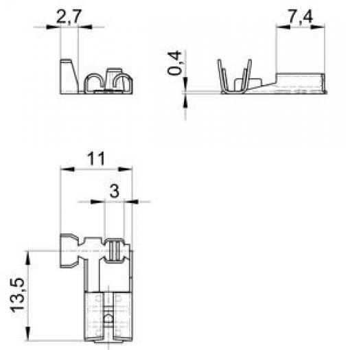 Vogt Verbindungstechnik 38373c.67 faston zásuvka Šířka zástrčky: 6.30 mm Tloušťka konektoru: 0.80 mm 180 ° bez izolace cín 500 ks