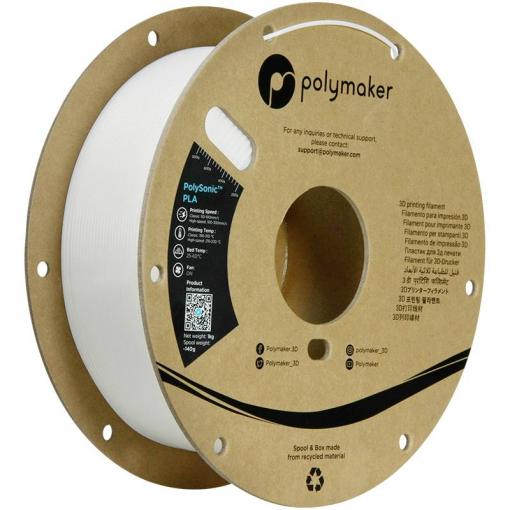 Polymaker PA12001 PA12001 vlákno pro 3D tiskárny PLA plast Filament pro vysokorychlostní 3D tisk 1.75 mm 1000 g bílá PolySonic™ 1 ks